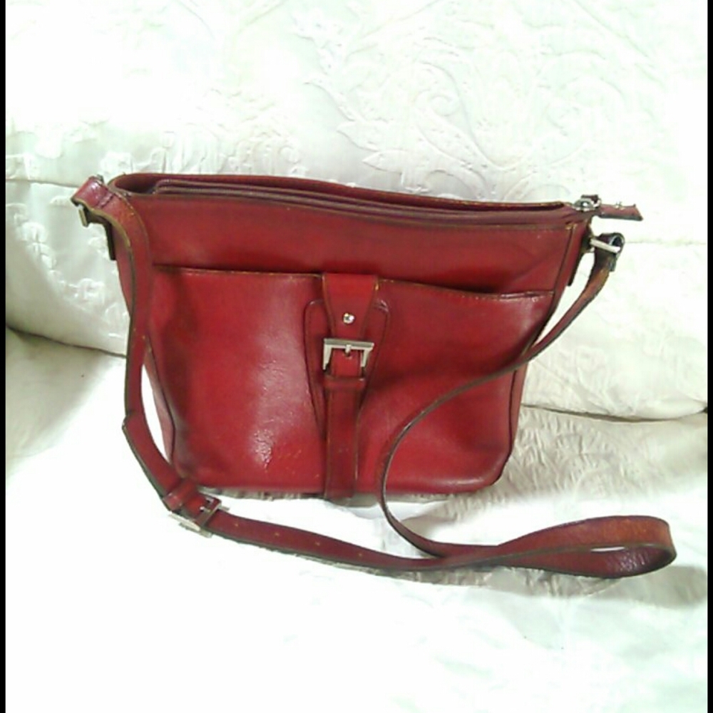 Etienne Aigner red leather Crossbody